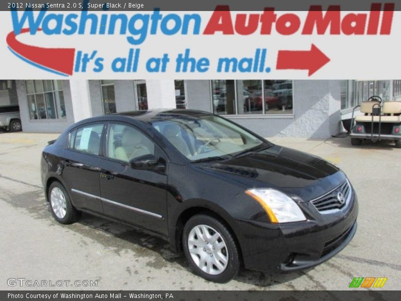 Super Black / Beige 2012 Nissan Sentra 2.0 S
