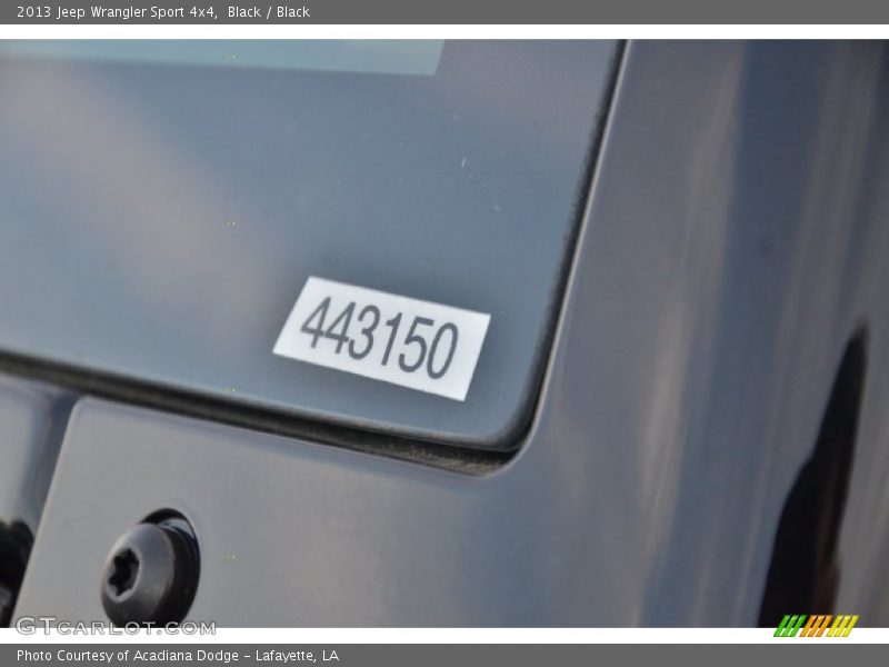 Black / Black 2013 Jeep Wrangler Sport 4x4