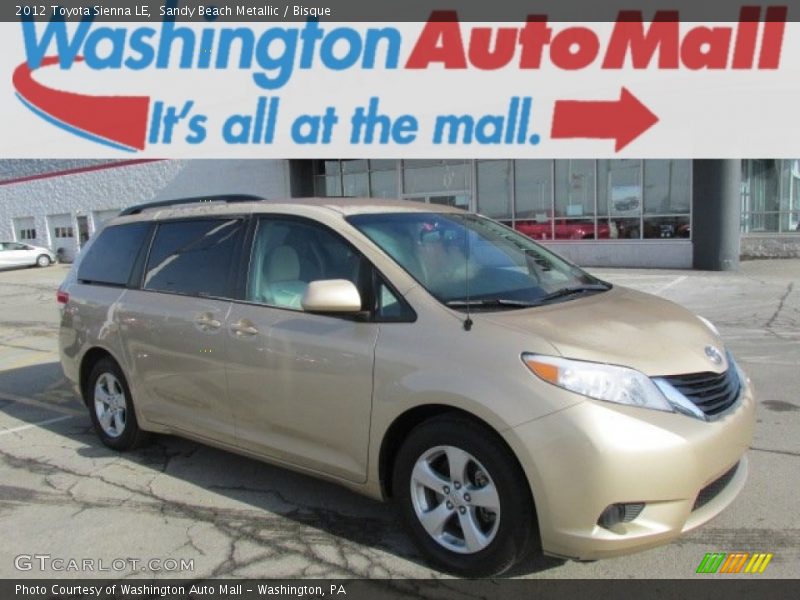 Sandy Beach Metallic / Bisque 2012 Toyota Sienna LE