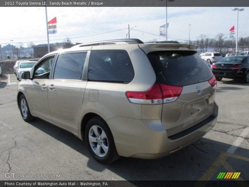 Sandy Beach Metallic / Bisque 2012 Toyota Sienna LE