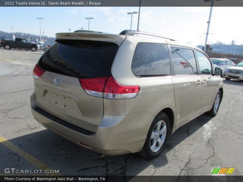 Sandy Beach Metallic / Bisque 2012 Toyota Sienna LE