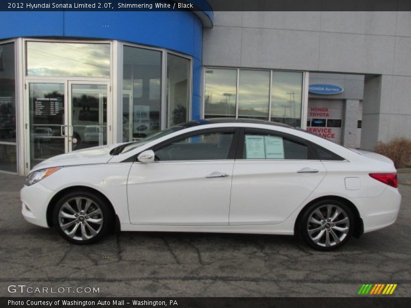 Shimmering White / Black 2012 Hyundai Sonata Limited 2.0T