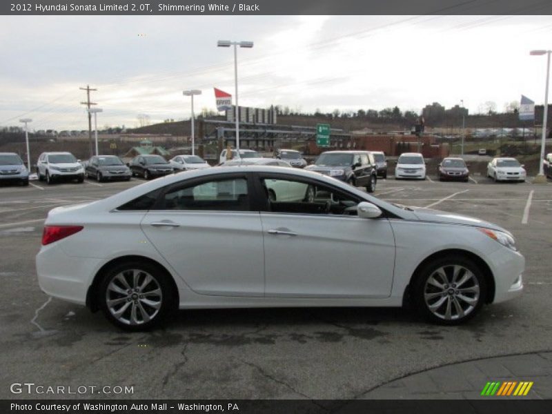 Shimmering White / Black 2012 Hyundai Sonata Limited 2.0T