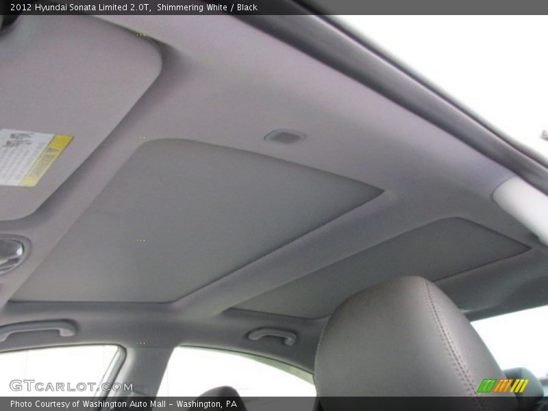 Shimmering White / Black 2012 Hyundai Sonata Limited 2.0T