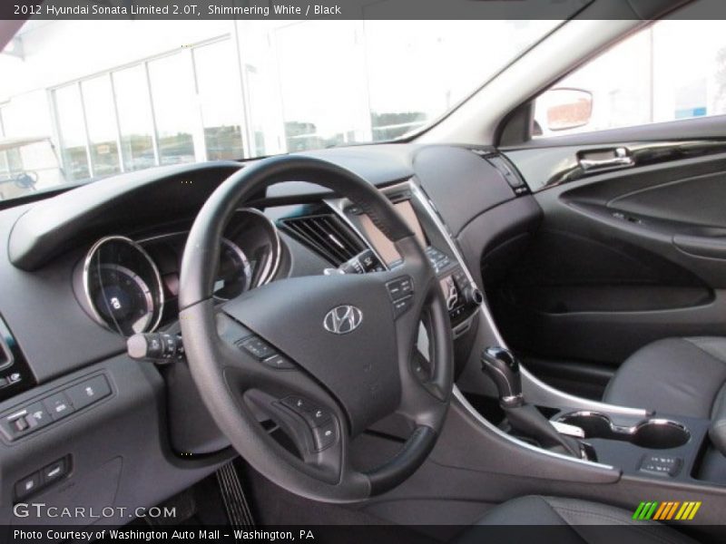 Shimmering White / Black 2012 Hyundai Sonata Limited 2.0T