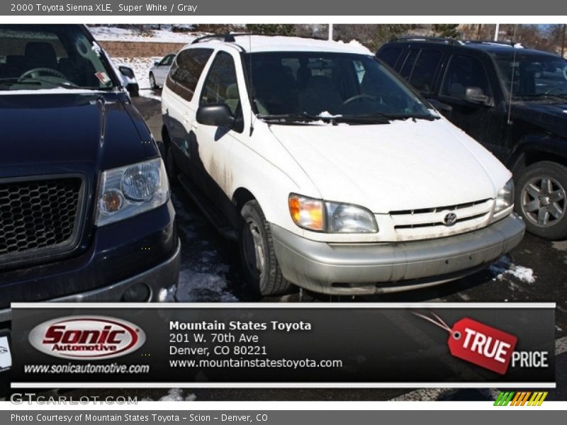 Super White / Gray 2000 Toyota Sienna XLE