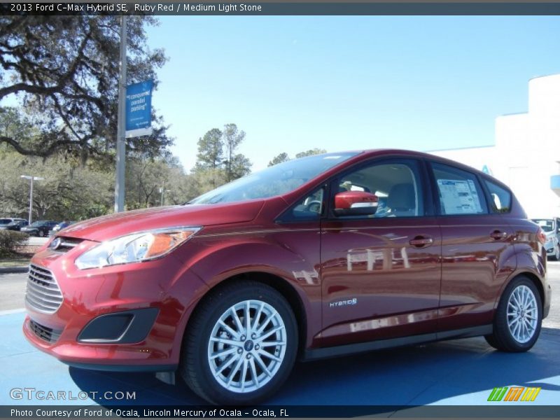 Ruby Red / Medium Light Stone 2013 Ford C-Max Hybrid SE