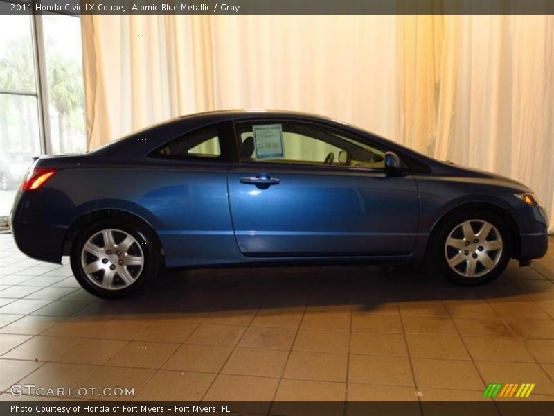 Atomic Blue Metallic / Gray 2011 Honda Civic LX Coupe