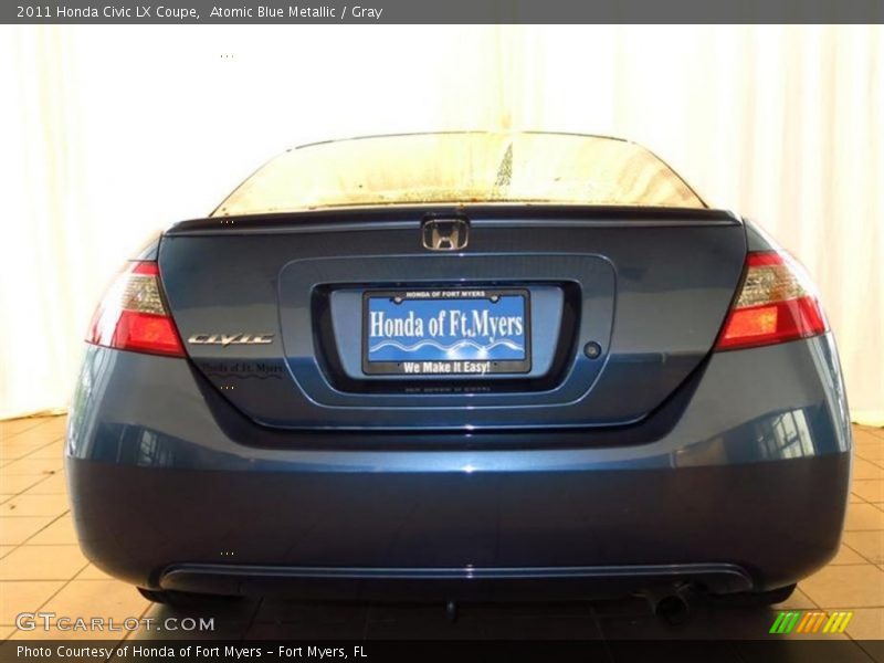 Atomic Blue Metallic / Gray 2011 Honda Civic LX Coupe