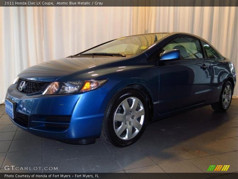 Atomic Blue Metallic / Gray 2011 Honda Civic LX Coupe
