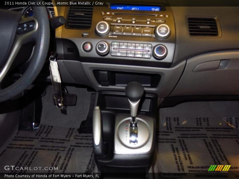 Atomic Blue Metallic / Gray 2011 Honda Civic LX Coupe