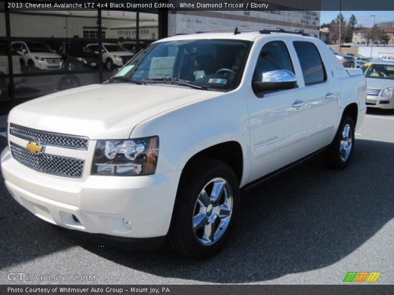 White Diamond Tricoat / Ebony 2013 Chevrolet Avalanche LTZ 4x4 Black Diamond Edition