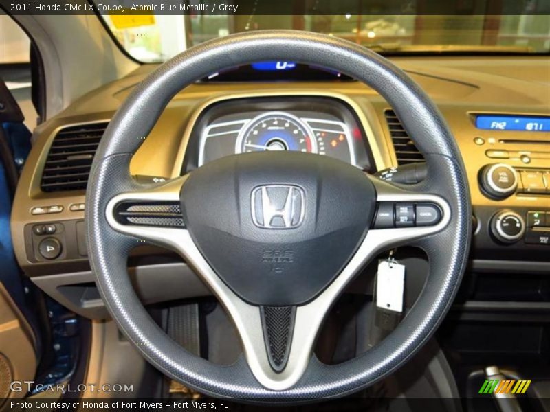Atomic Blue Metallic / Gray 2011 Honda Civic LX Coupe