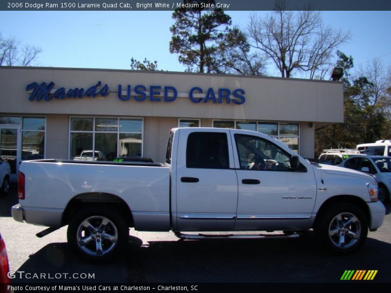 Bright White / Medium Slate Gray 2006 Dodge Ram 1500 Laramie Quad Cab