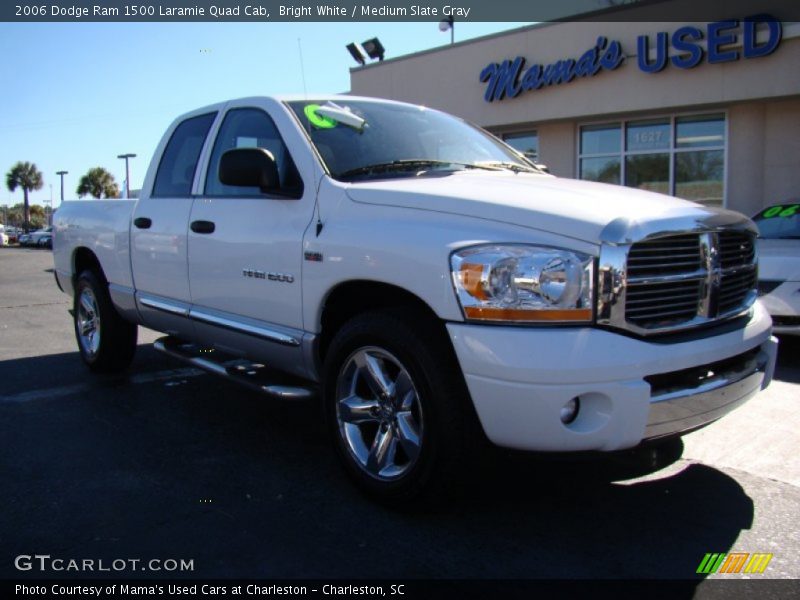 Bright White / Medium Slate Gray 2006 Dodge Ram 1500 Laramie Quad Cab