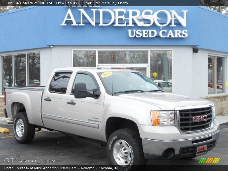 Silver Birch Metallic / Ebony 2009 GMC Sierra 2500HD SLE Crew Cab 4x4
