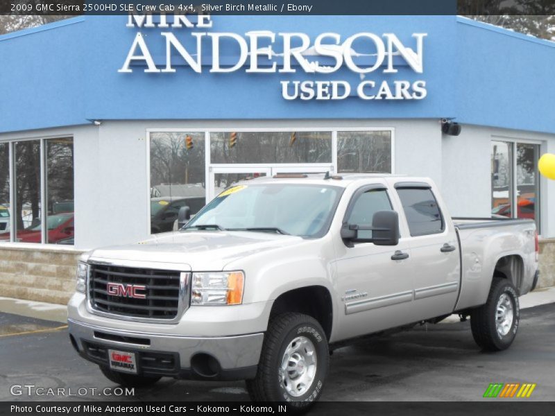 Silver Birch Metallic / Ebony 2009 GMC Sierra 2500HD SLE Crew Cab 4x4
