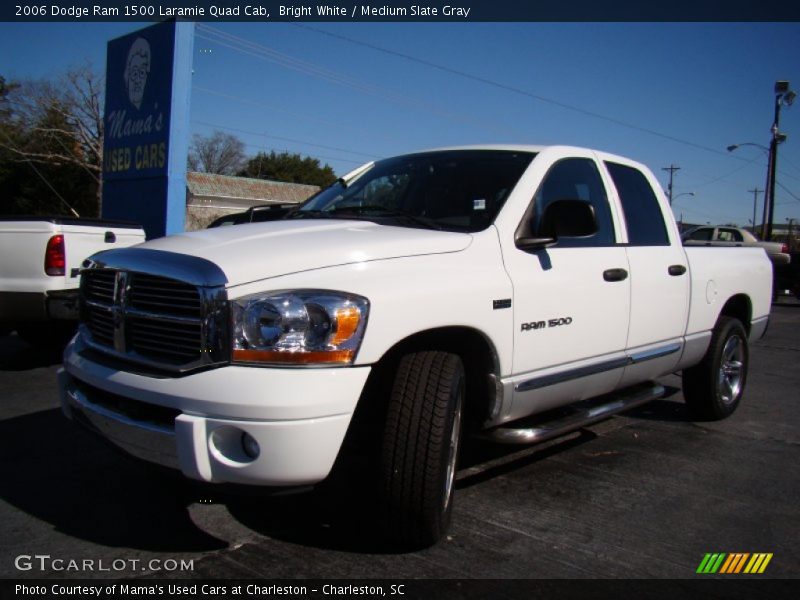 Bright White / Medium Slate Gray 2006 Dodge Ram 1500 Laramie Quad Cab