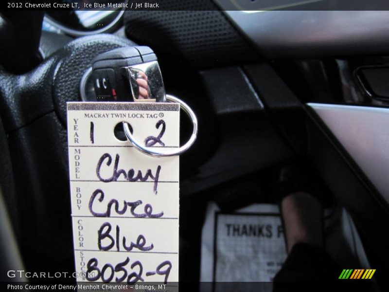 Ice Blue Metallic / Jet Black 2012 Chevrolet Cruze LT