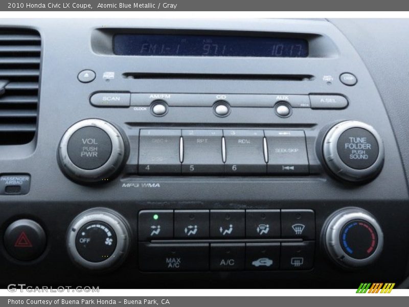 Atomic Blue Metallic / Gray 2010 Honda Civic LX Coupe