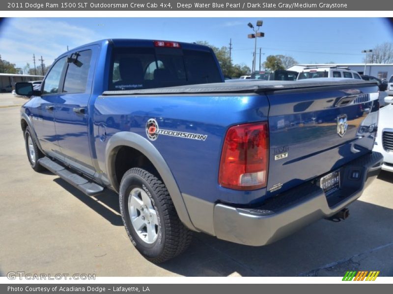 Deep Water Blue Pearl / Dark Slate Gray/Medium Graystone 2011 Dodge Ram 1500 SLT Outdoorsman Crew Cab 4x4