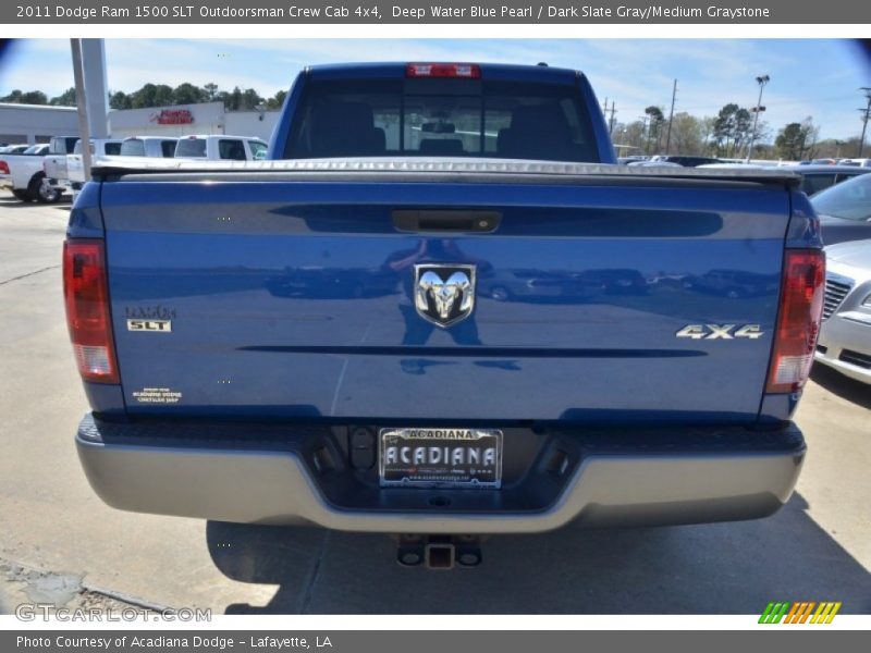 Deep Water Blue Pearl / Dark Slate Gray/Medium Graystone 2011 Dodge Ram 1500 SLT Outdoorsman Crew Cab 4x4