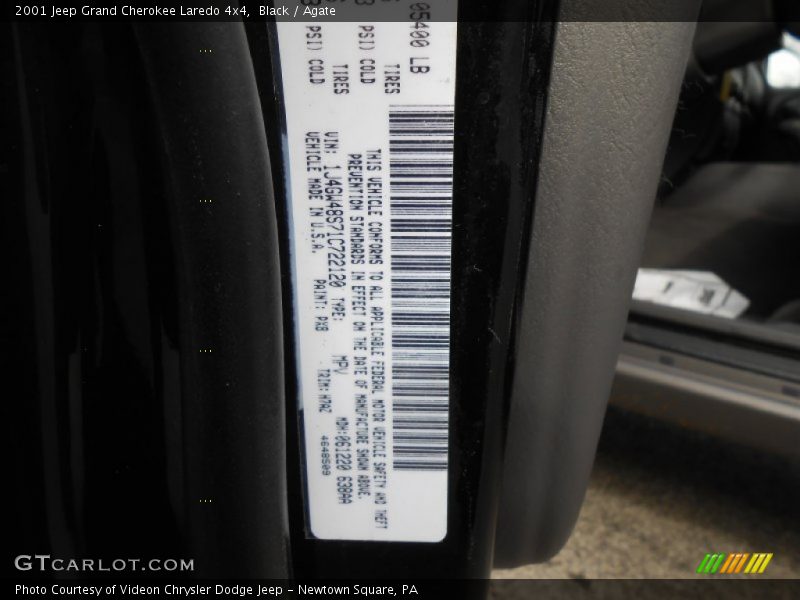 Black / Agate 2001 Jeep Grand Cherokee Laredo 4x4