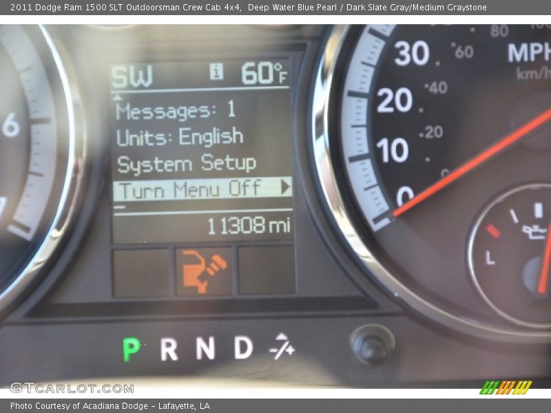 Deep Water Blue Pearl / Dark Slate Gray/Medium Graystone 2011 Dodge Ram 1500 SLT Outdoorsman Crew Cab 4x4