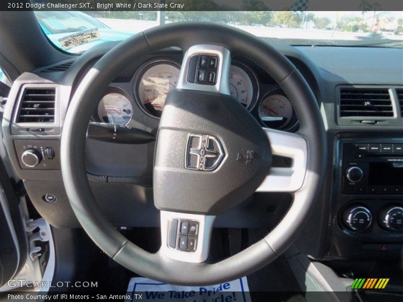 Bright White / Dark Slate Gray 2012 Dodge Challenger SXT