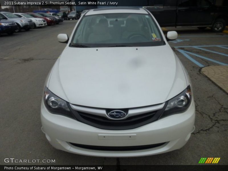 Satin White Pearl / Ivory 2011 Subaru Impreza 2.5i Premium Sedan