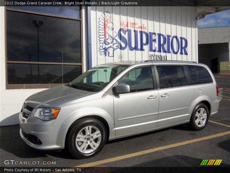 Bright Silver Metallic / Black/Light Graystone 2012 Dodge Grand Caravan Crew