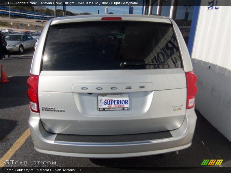 Bright Silver Metallic / Black/Light Graystone 2012 Dodge Grand Caravan Crew