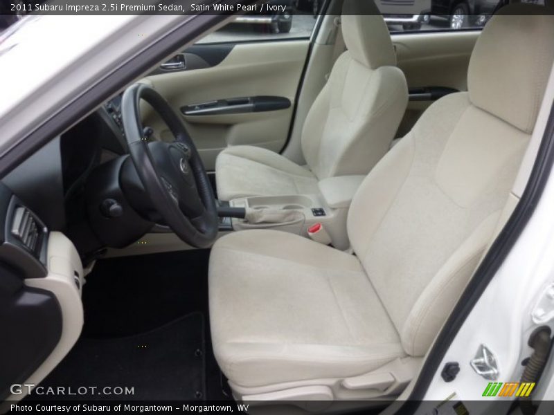 Satin White Pearl / Ivory 2011 Subaru Impreza 2.5i Premium Sedan
