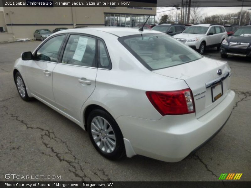 Satin White Pearl / Ivory 2011 Subaru Impreza 2.5i Premium Sedan