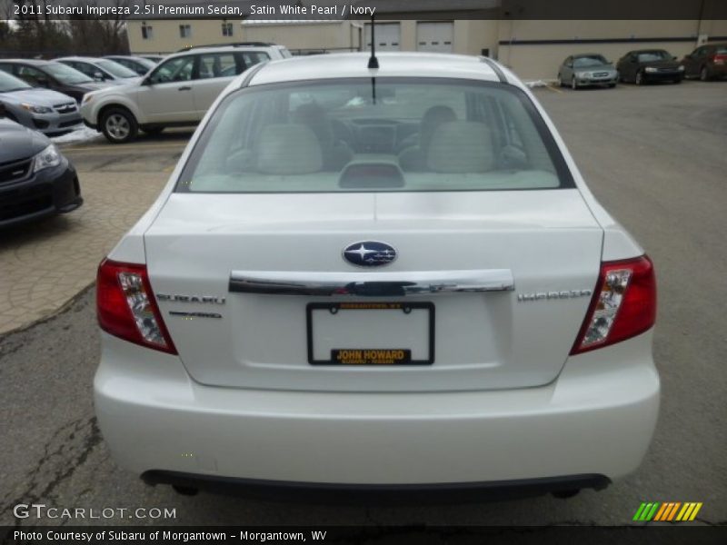 Satin White Pearl / Ivory 2011 Subaru Impreza 2.5i Premium Sedan