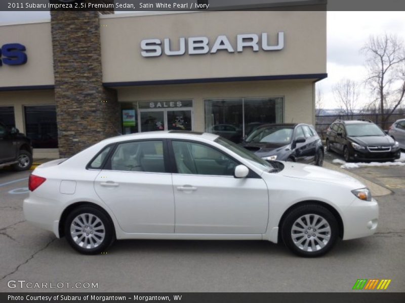 Satin White Pearl / Ivory 2011 Subaru Impreza 2.5i Premium Sedan