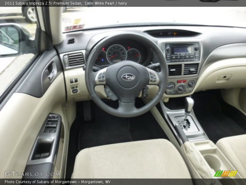 Satin White Pearl / Ivory 2011 Subaru Impreza 2.5i Premium Sedan