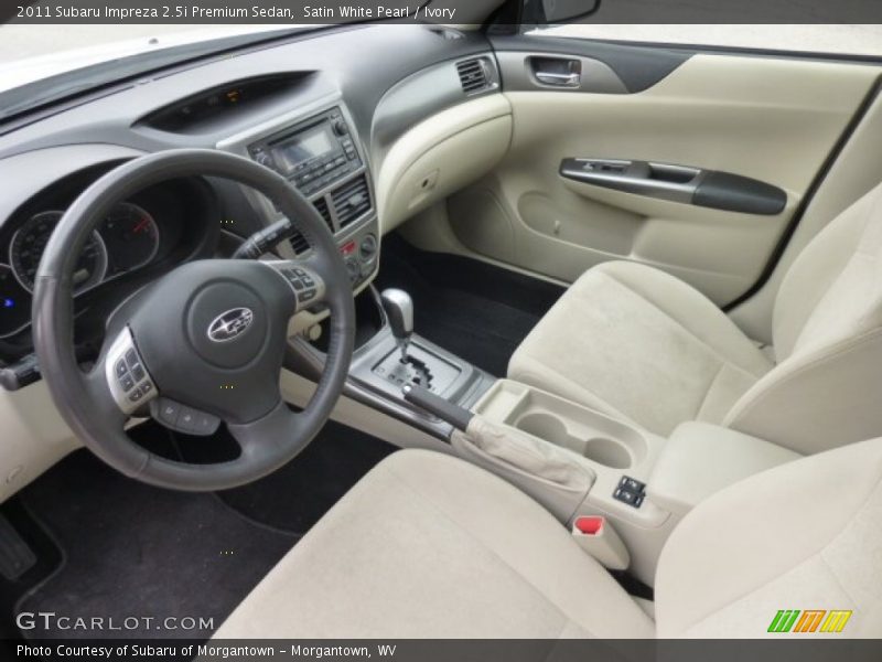 Satin White Pearl / Ivory 2011 Subaru Impreza 2.5i Premium Sedan