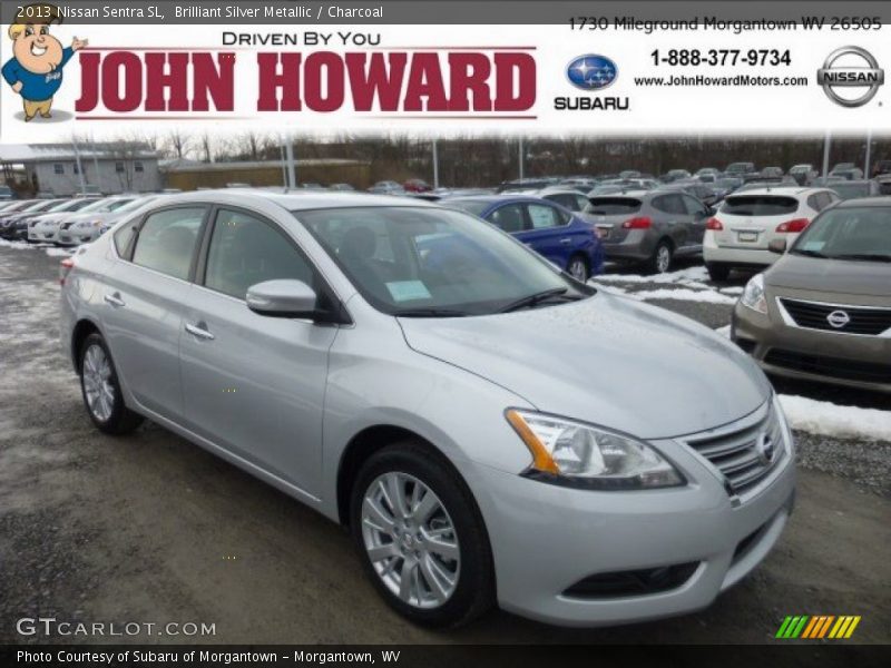 Brilliant Silver Metallic / Charcoal 2013 Nissan Sentra SL