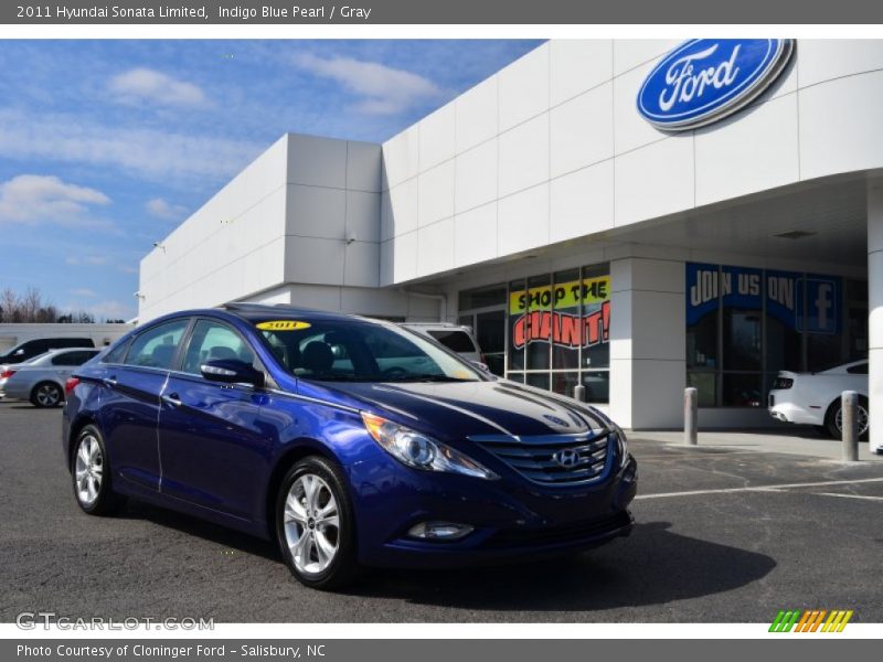Indigo Blue Pearl / Gray 2011 Hyundai Sonata Limited