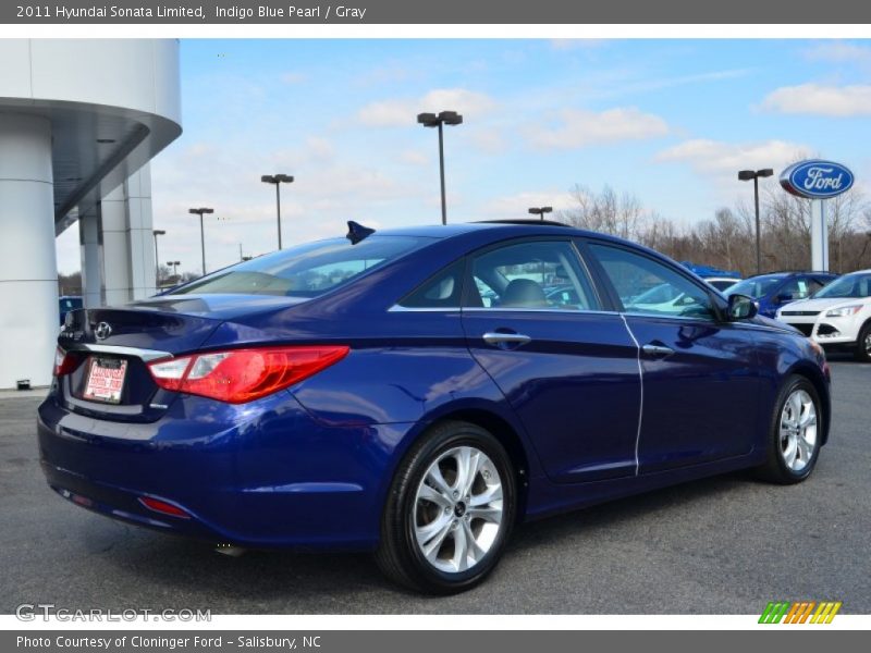 Indigo Blue Pearl / Gray 2011 Hyundai Sonata Limited