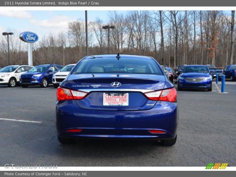 Indigo Blue Pearl / Gray 2011 Hyundai Sonata Limited