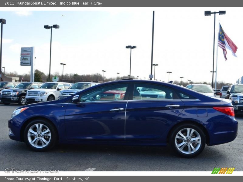 Indigo Blue Pearl / Gray 2011 Hyundai Sonata Limited