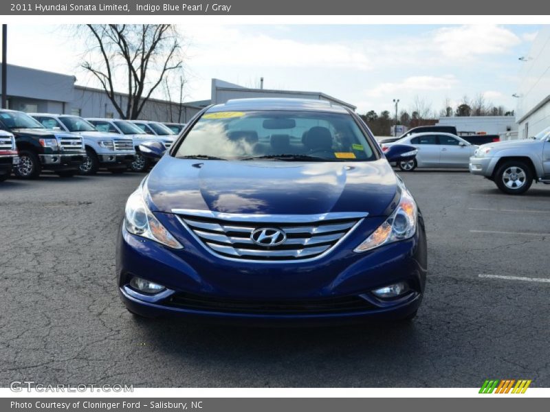 Indigo Blue Pearl / Gray 2011 Hyundai Sonata Limited
