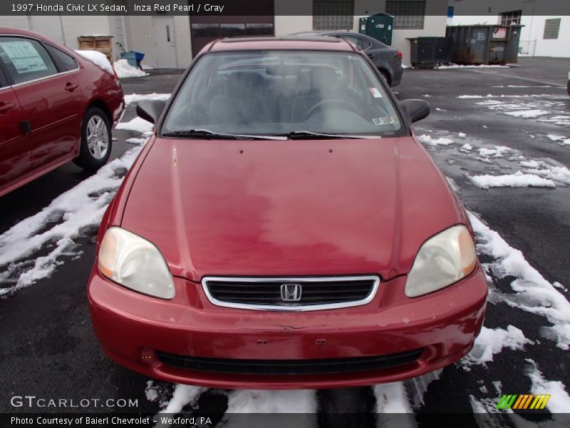 Inza Red Pearl / Gray 1997 Honda Civic LX Sedan