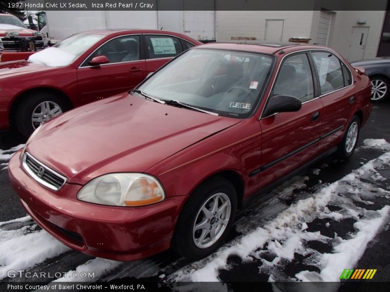 Inza Red Pearl / Gray 1997 Honda Civic LX Sedan