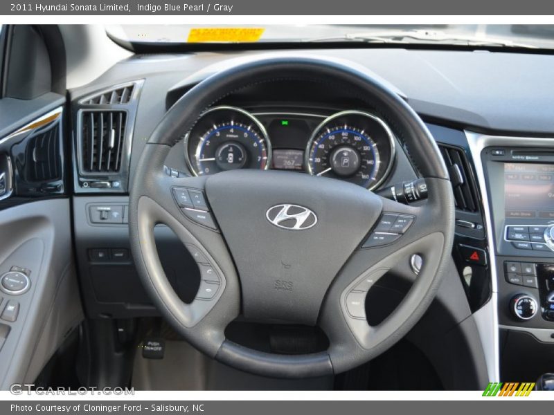 Indigo Blue Pearl / Gray 2011 Hyundai Sonata Limited