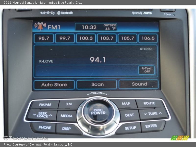 Indigo Blue Pearl / Gray 2011 Hyundai Sonata Limited