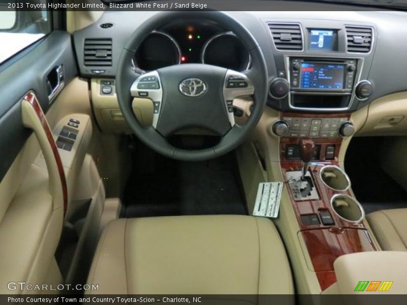 Blizzard White Pearl / Sand Beige 2013 Toyota Highlander Limited