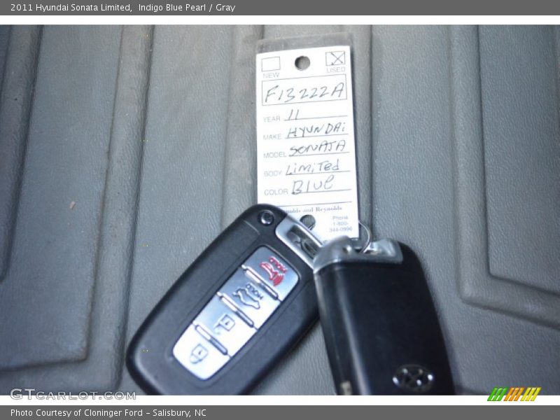 Indigo Blue Pearl / Gray 2011 Hyundai Sonata Limited